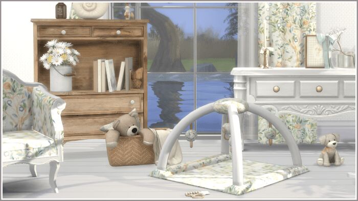 William Morris Baby Playmat - A Stylish Addition for Your Nursery 3 sims 4 cc william morris baby playmat by philotsr 2