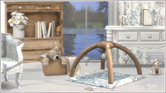 William Morris Baby Playmat - A Stylish Addition for Your Nursery 2 sims 4 cc william morris baby playmat by philotsr 4