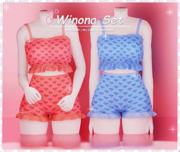 Winona Set by Irisarity – Stylish Sleepwear Sims 4 CC