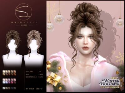 Winter Holidays 2023 Hair by S-Club Sims 4 CC