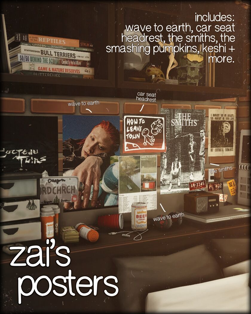 Zai's Poster Set Inspired by Music 1 Zai’s Poster Set Inspired by Music Sims 4 CC