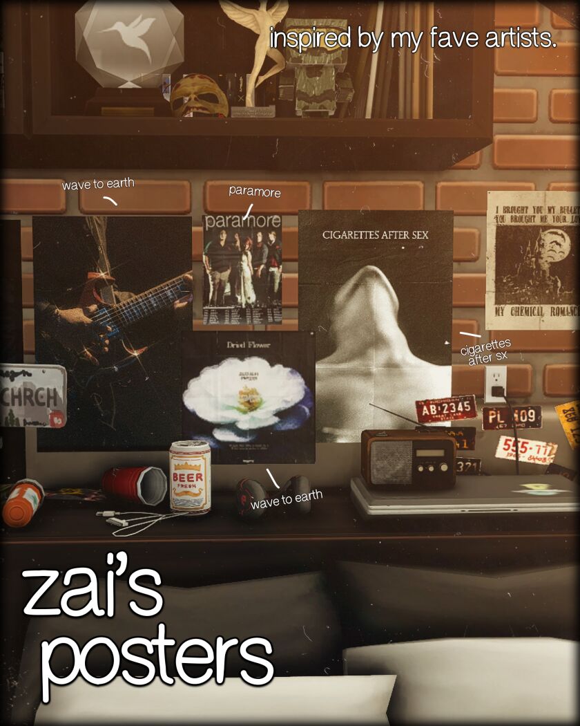 Zai's Poster Set Inspired by Music 2 sims 4 cc zais posters a poster set 2