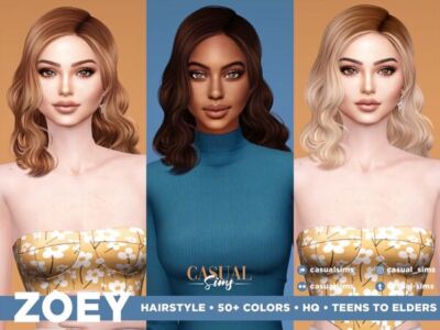 Stunning Zoey Hairstyle Sims 4 CC
