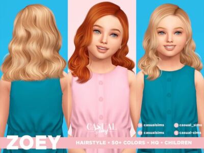 Zoey Hairstyle for Children Sims 4 CC