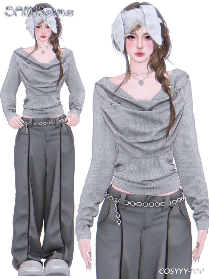 Cozy Tops for Women 2 sims 4 cc 【333】cosyyy top by san33 2