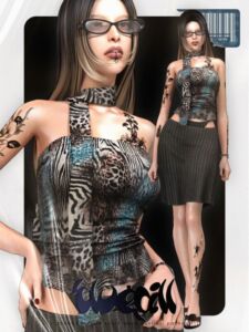 Stylish Female Scarf-Neck Bustier Sims 4 CC