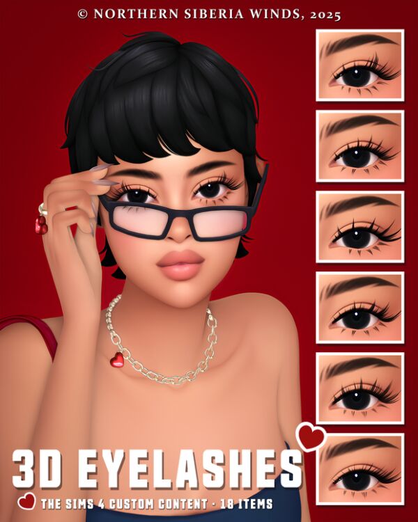 Stunning 3D Eyelashes Collection Sims 4 CC