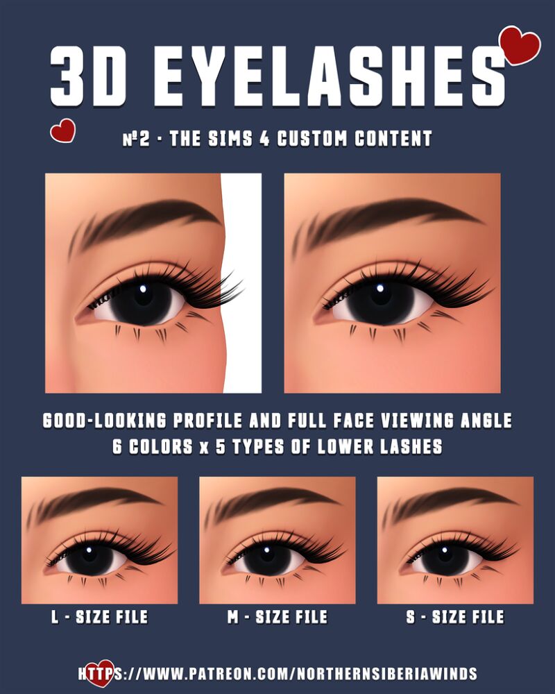 sims 4 cc 3d eyelashes collection by northernsiberiawinds 3