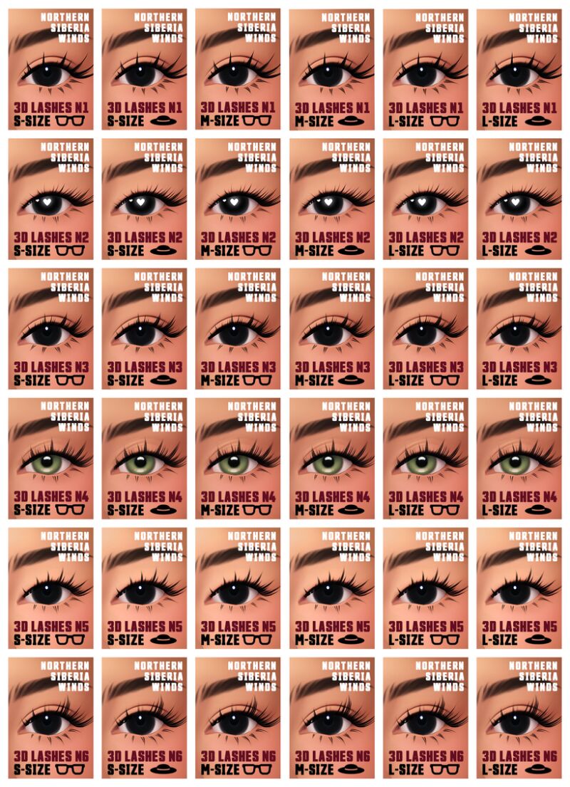 sims 4 cc 3d eyelashes collection by northernsiberiawinds 7
