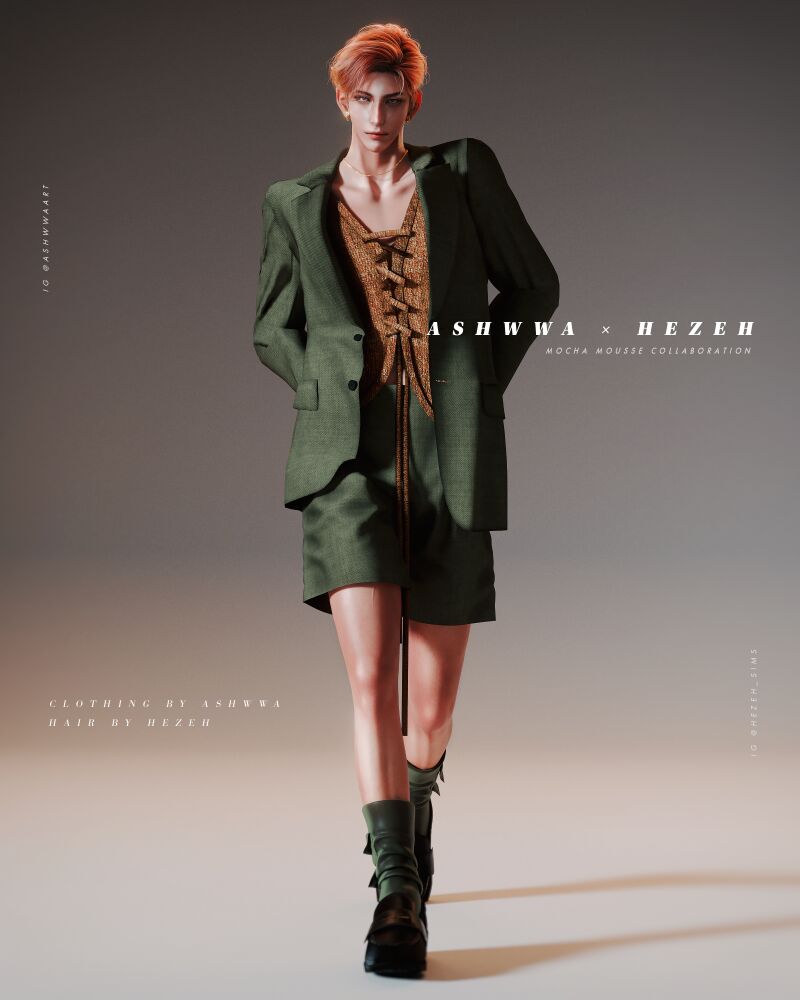 A × H Mocha Mousse Collection 2 sims 4 cc a x h mocha mousse by ashwwa 3