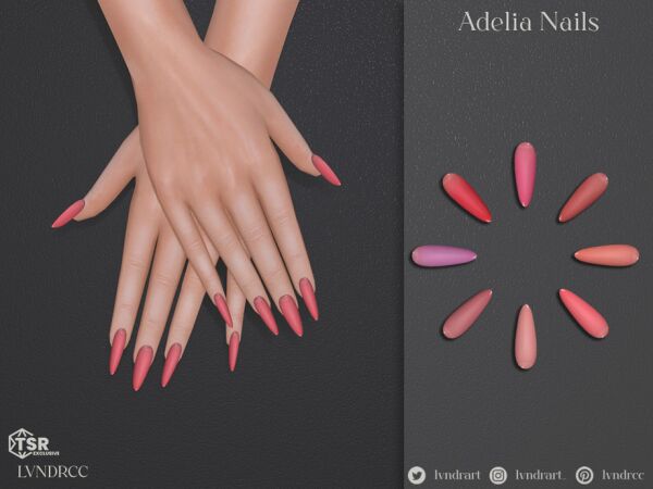 Adelia Nails by LVNDRCC 1 Adelia Nails by LVNDRCC Sims 4 CC