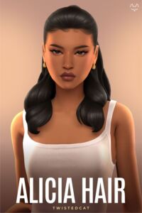Alicia Hair: A Stunning Updo by TwistedCat Sims 4 CC