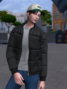 Stylish AM Puffer Jacket by Norusims Sims 4 CC