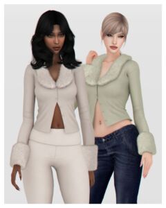Angie FUR Cardigan By Backtrackcc Sims 4 CC