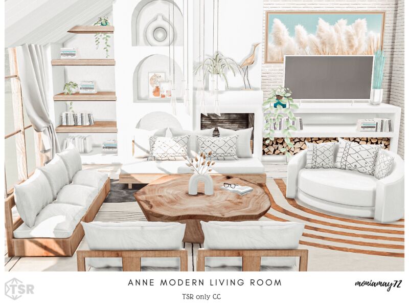 sims 4 cc anne modern living room 2