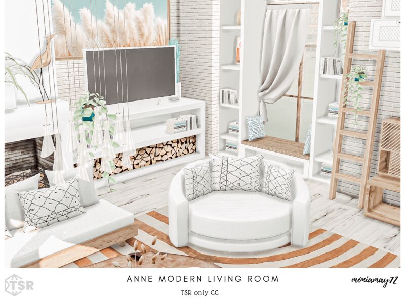 sims 4 cc anne modern living room 3