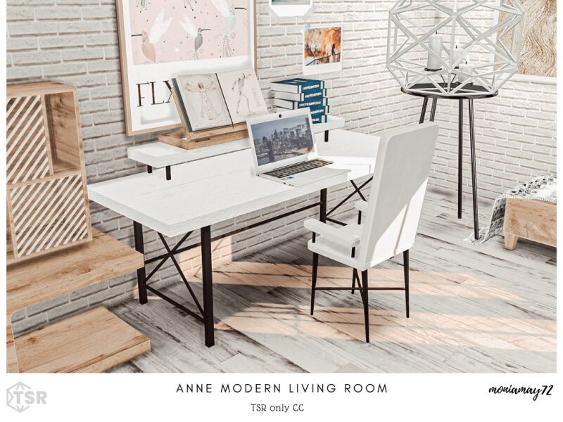 sims 4 cc anne modern living room 4