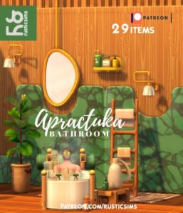 Apractuka Bathroom Set by RusticSims Sims 4 CC