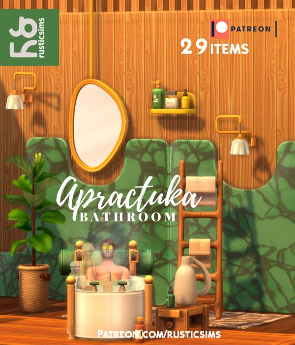 Apractuka Bathroom Set by RusticSims 1 Apractuka Bathroom Set by RusticSims Sims 4 CC