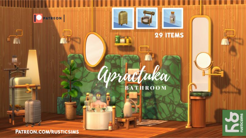 Apractuka Bathroom Set by RusticSims 2 sims 4 cc apractuka bathroom set by rusticsims 2