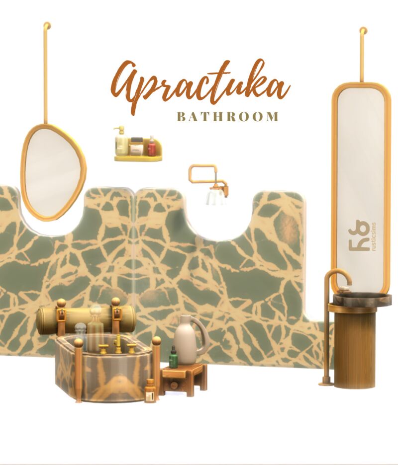 Apractuka Bathroom Set by RusticSims 3 sims 4 cc apractuka bathroom set by rusticsims 3