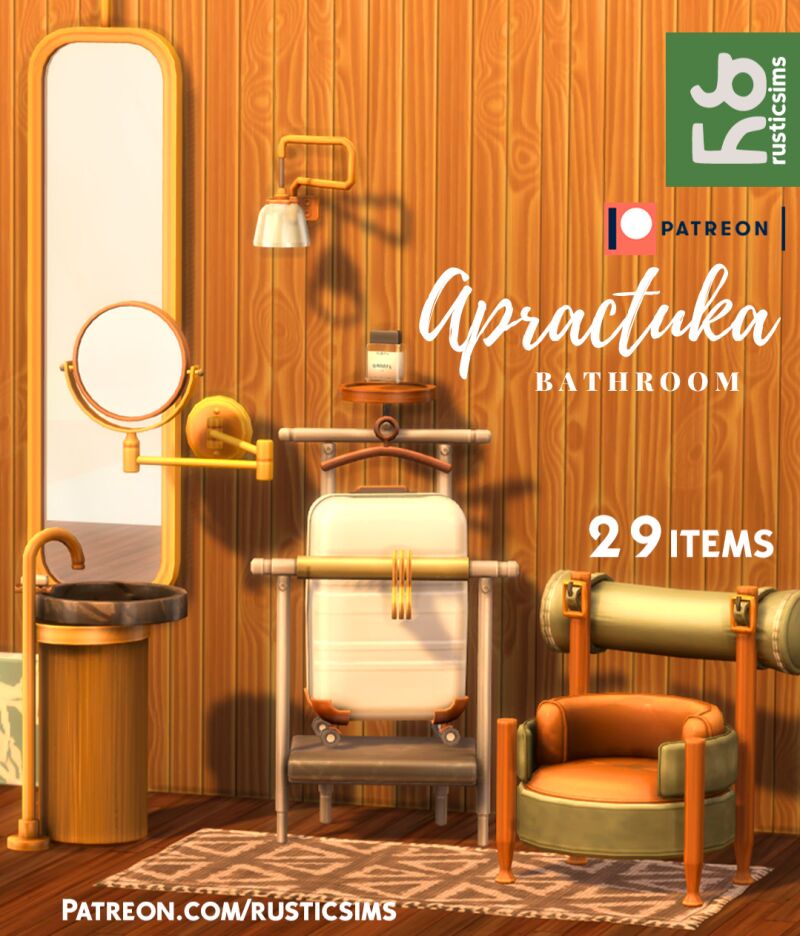 Apractuka Bathroom Set by RusticSims 4 sims 4 cc apractuka bathroom set by rusticsims 4