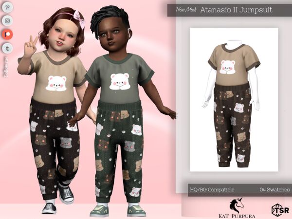 Atanasio II Jumpsuit for Toddlers Sims 4 CC