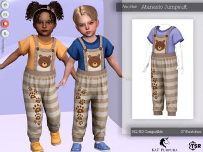 Atanasio Jumpsuit for Toddlers Sims 4 CC