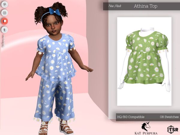 Atina TOP - Toddler Fashion 1 Atina TOP – Toddler Fashion Sims 4 CC