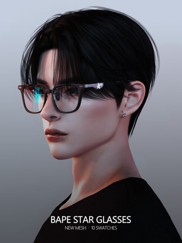 Stylish Bape Star Glasses for Men 1 Stylish Bape Star Glasses for Men Sims 4 CC