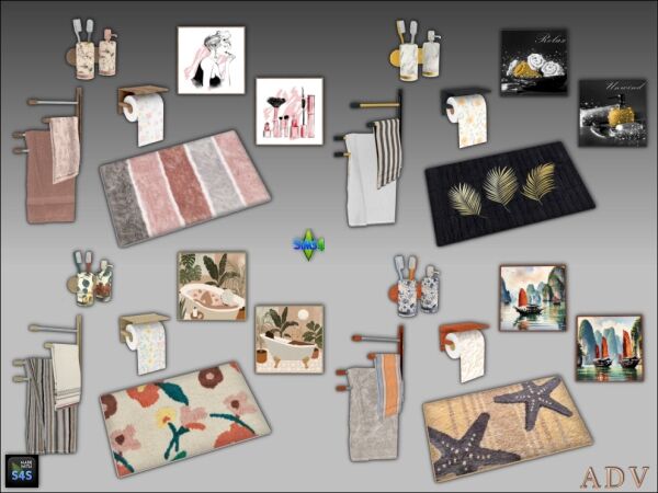 Stylish Bathroom Accessories Set 1 Stylish Bathroom Accessories Set Sims 4 CC