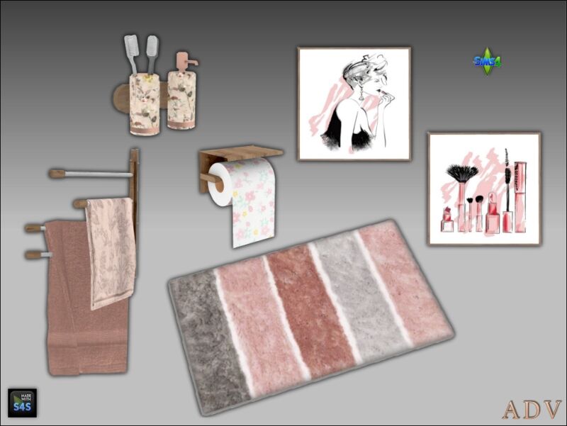Stylish Bathroom Accessories Set 8 sims 4 cc bathroom accessories 3