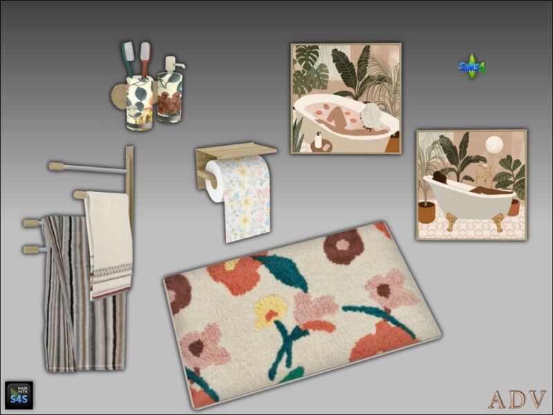 Stylish Bathroom Accessories Set 5 sims 4 cc bathroom accessories 7
