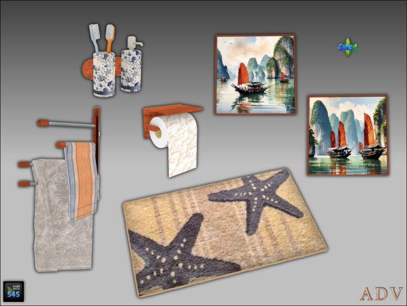 Stylish Bathroom Accessories Set 2 sims 4 cc bathroom accessories 9