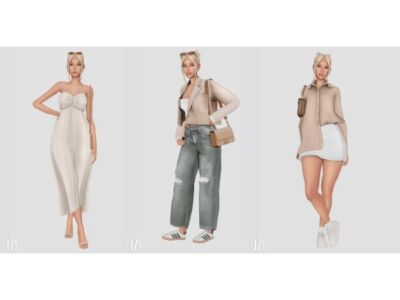 Chic Beige Spring Lookbook Sims 4 CC