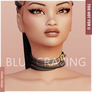 Blue Craving – Choker Straps Sims 4 CC