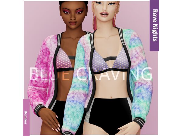 sims 4 cc blue craving front opened skirt 24