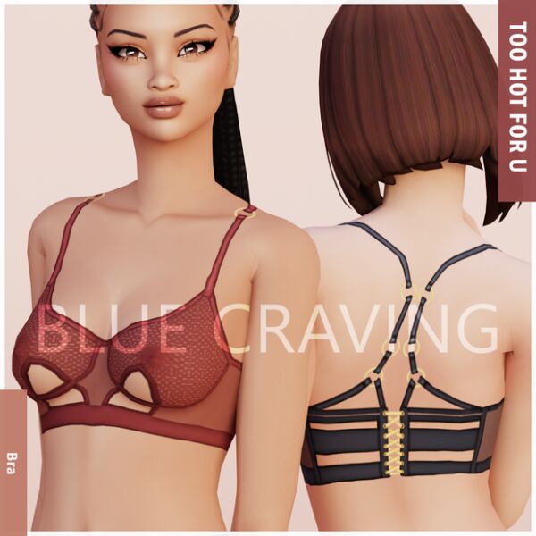 Blue Craving - Lingerie BRA 1 Blue Craving – Lingerie BRA Sims 4 CC