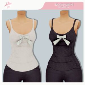 BOW Velvet Camisole By Guemara Sims 4 CC