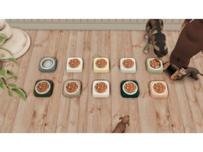 Cute Cat and Dog Pet Bowl Recolor Sims 4 CC