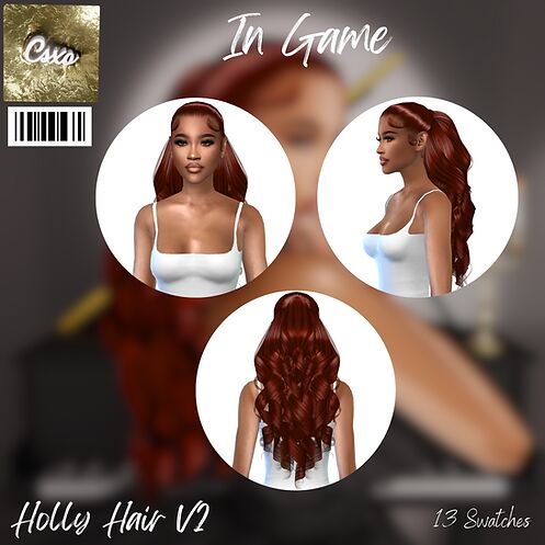 Holly Hair V2 by Cecesimsxo 2 sims 4 cc cecesimsxo holly hair v2 2