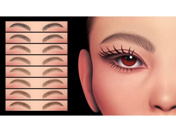 Celeste Feathered Brows MC03 V2 by Cosimetic 1 Celeste Feathered Brows MC03 V2 by Cosimetic Sims 4 CC