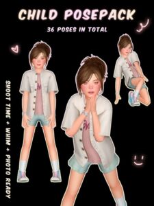 Child Posepack by Wotunciba Sims 4 CC