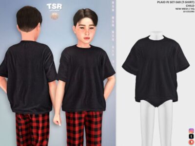 Plaid PJ Set for Kids Sims 4 CC