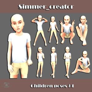Adorable Kids Poses Collection Sims 4 CC