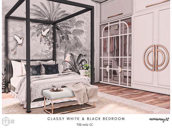 Classy White And Black Bedroom 1 Classy White And Black Bedroom Sims 4 CC
