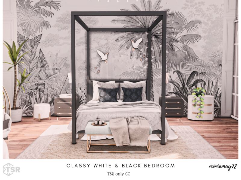 Classy White And Black Bedroom 13 sims 4 cc classy white and black bedroom 2