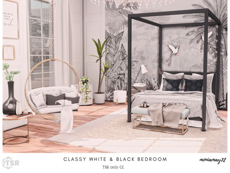 Classy White And Black Bedroom 14 sims 4 cc classy white and black bedroom 3