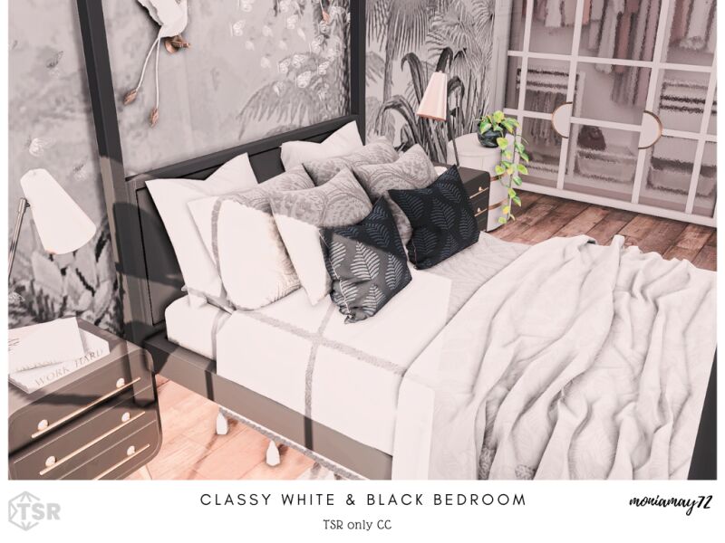 Classy White And Black Bedroom 11 sims 4 cc classy white and black bedroom 5