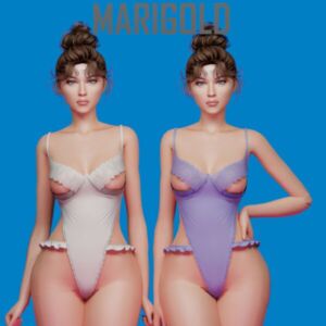 Claudia Jumpsuit B in Marigold Sims 4 CC